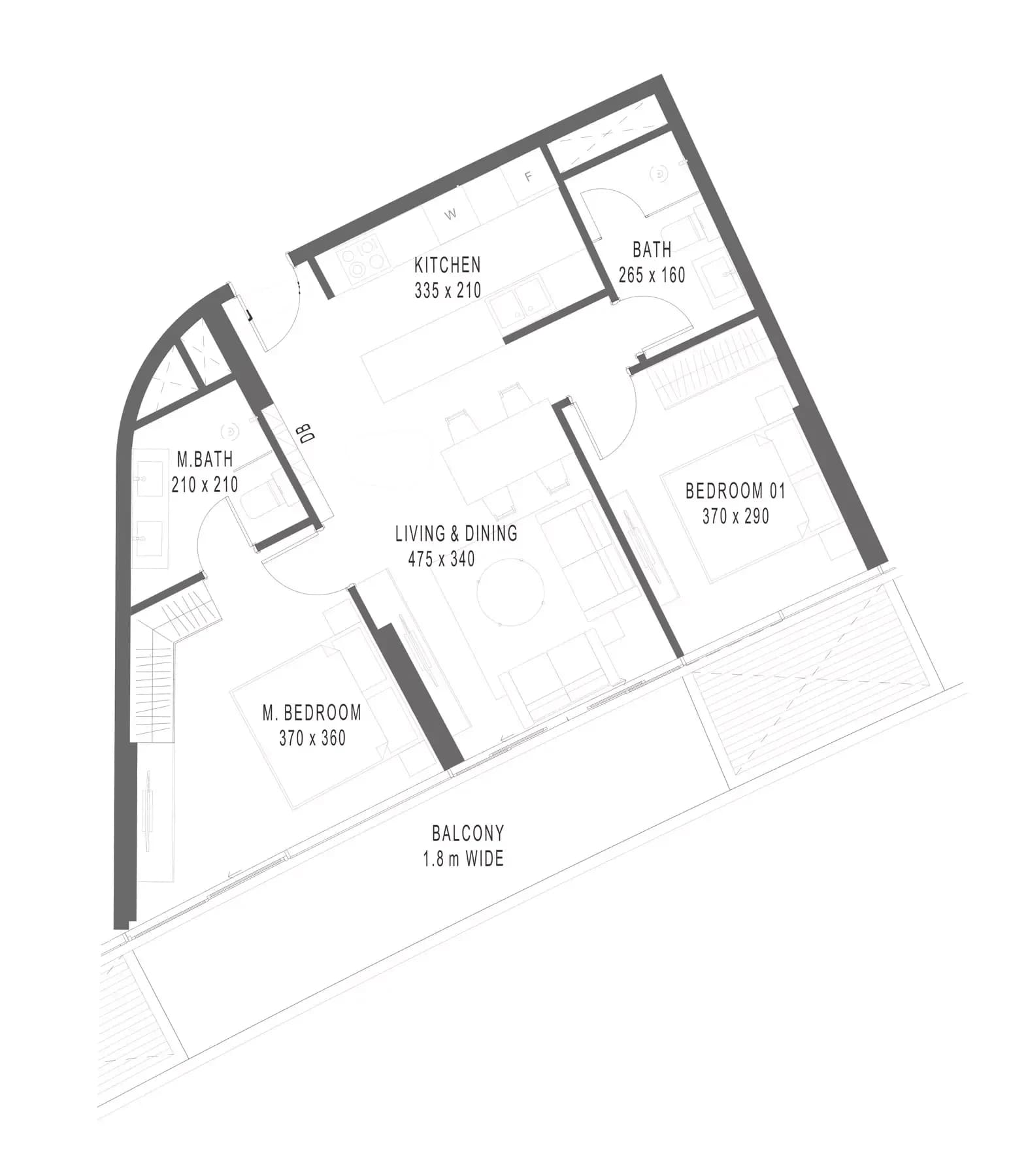 Marlin 2 — 4 Bedroom Apartment floor plan