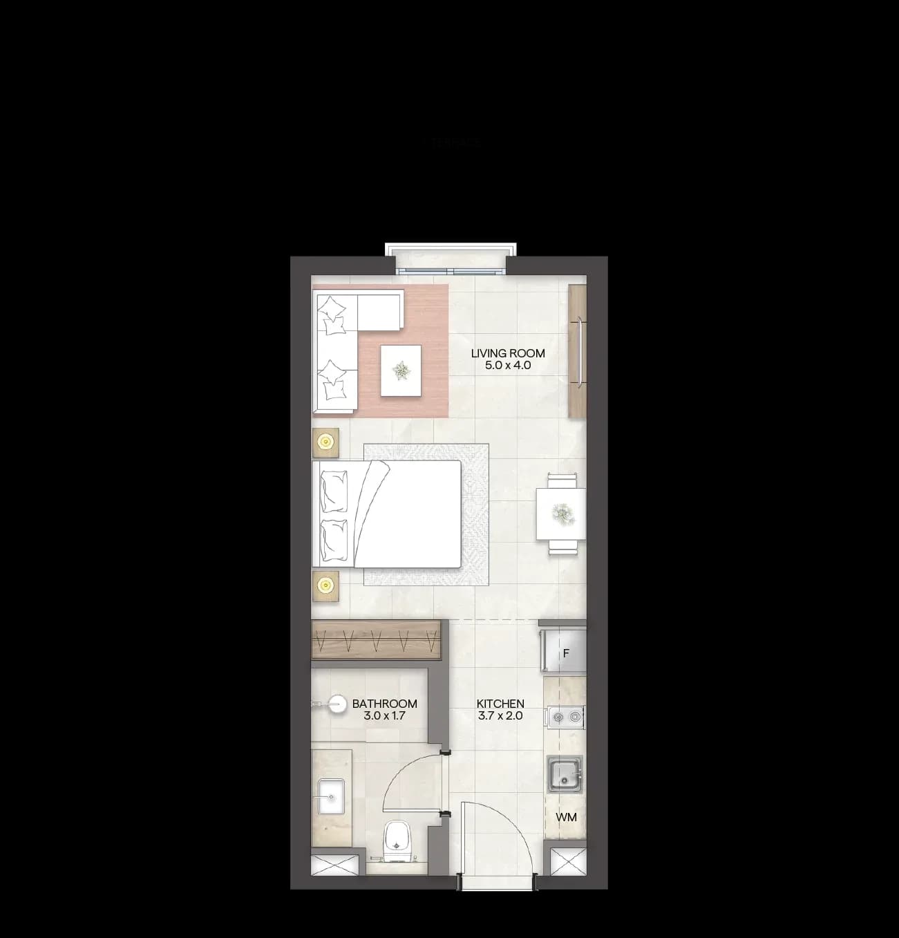 Granada II — Studio Apartment floor plan