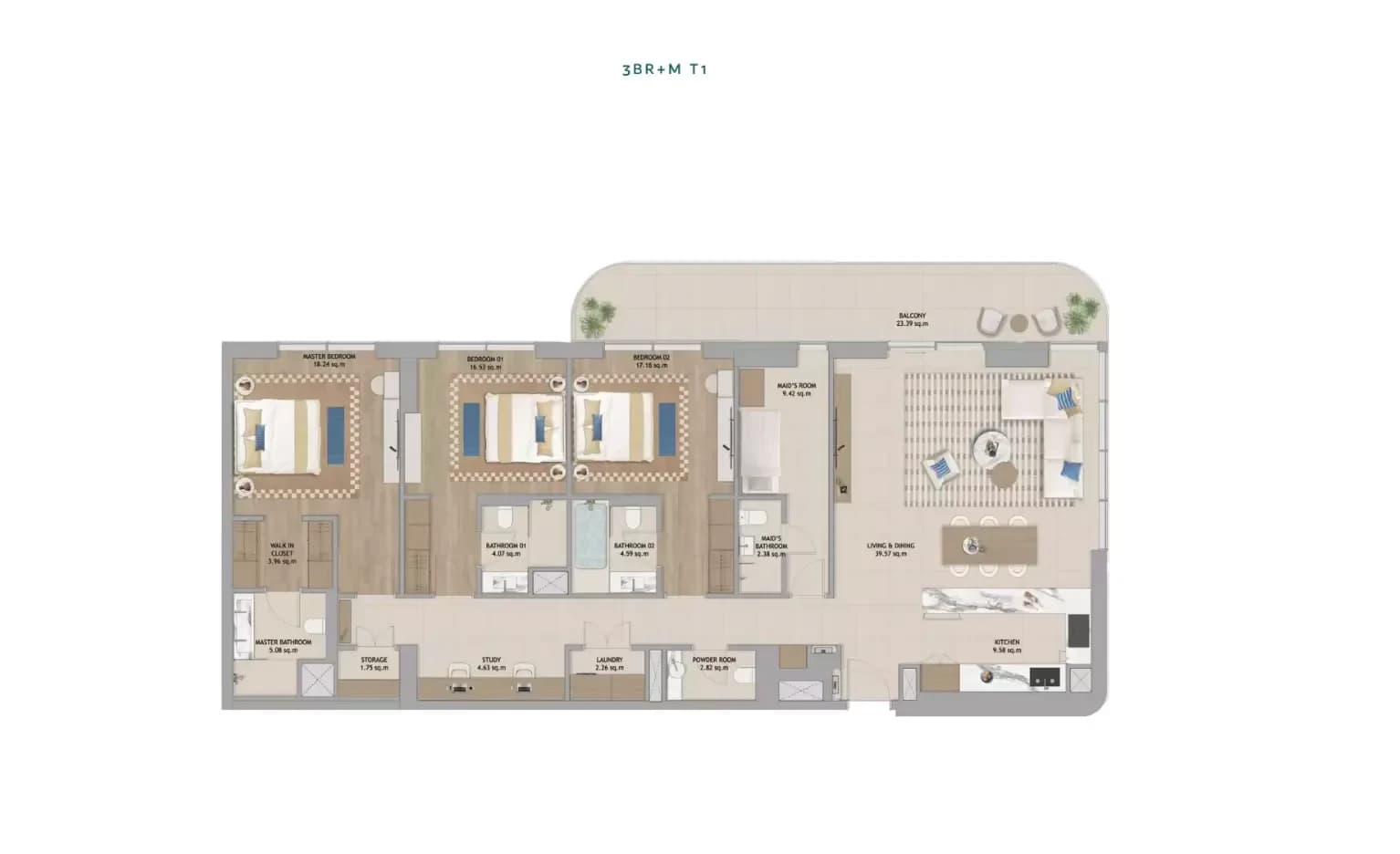 The Beach House Fahid — floor plan 1