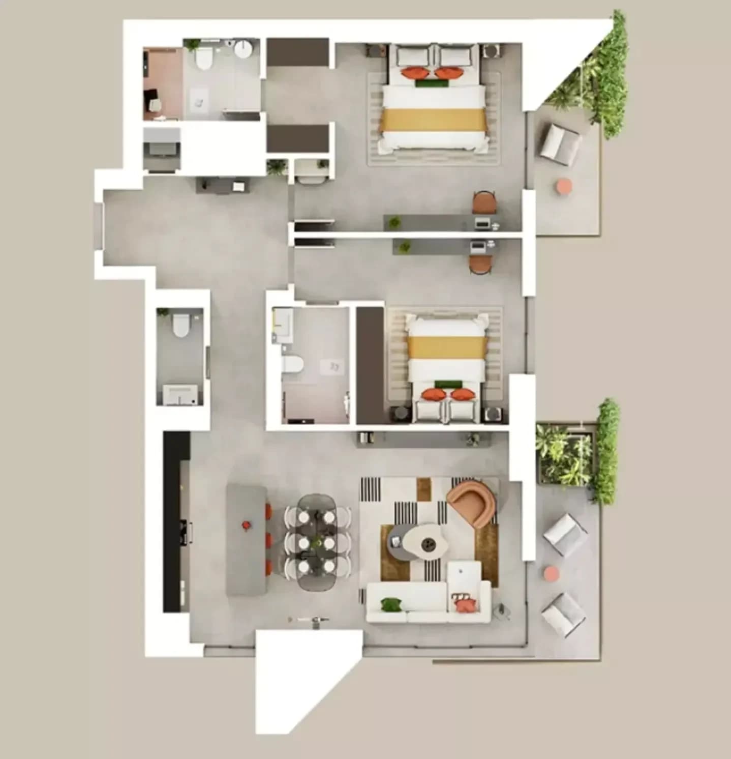 Magenta Tower at Rise by Athlon — 2 Bedroom Apartment floor plan