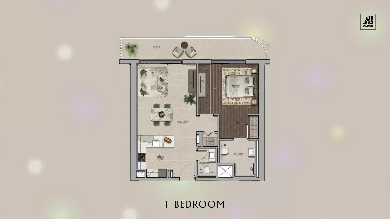 Yas Park Place — 1 Bedroom Apartment floor plan