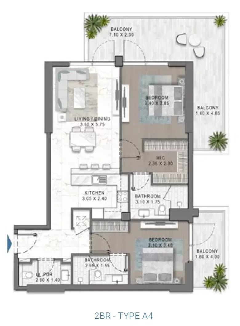 DAMAC Riverside Views — floor plan 3