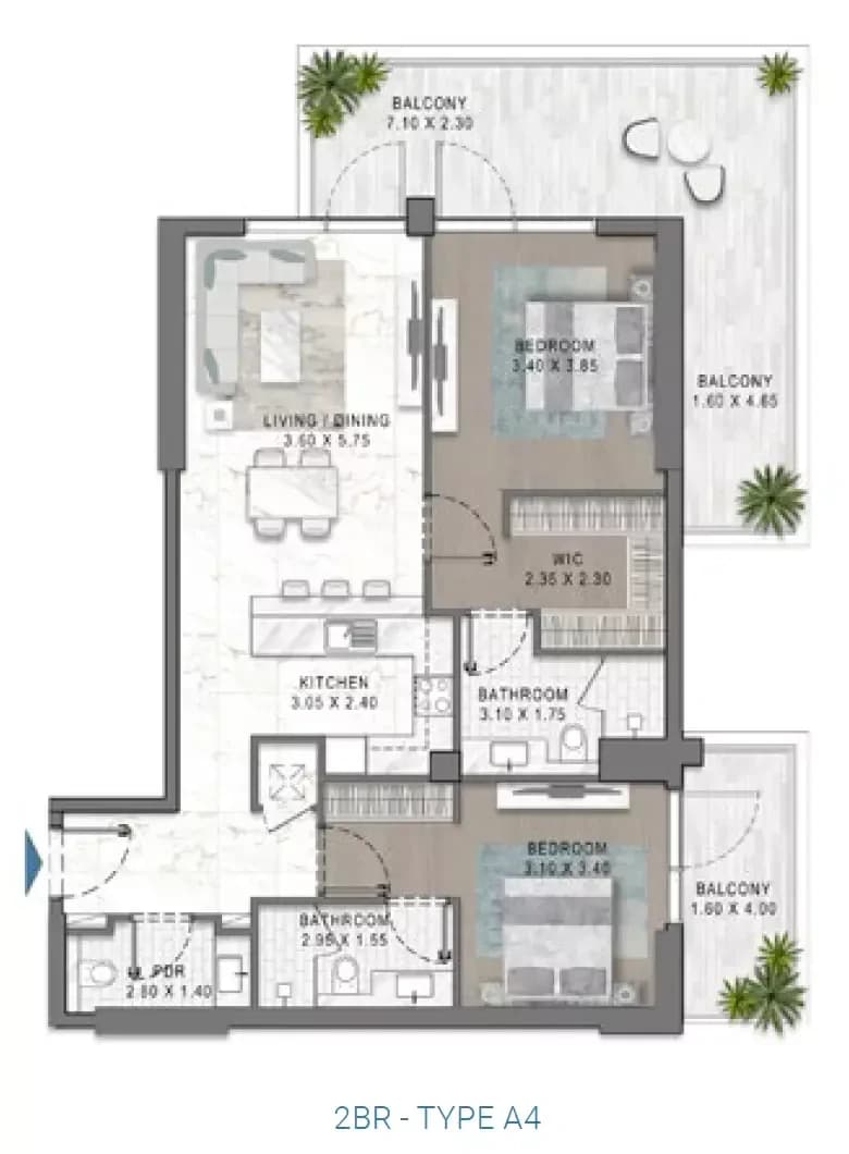DAMAC Riverside Views — floor plan 3