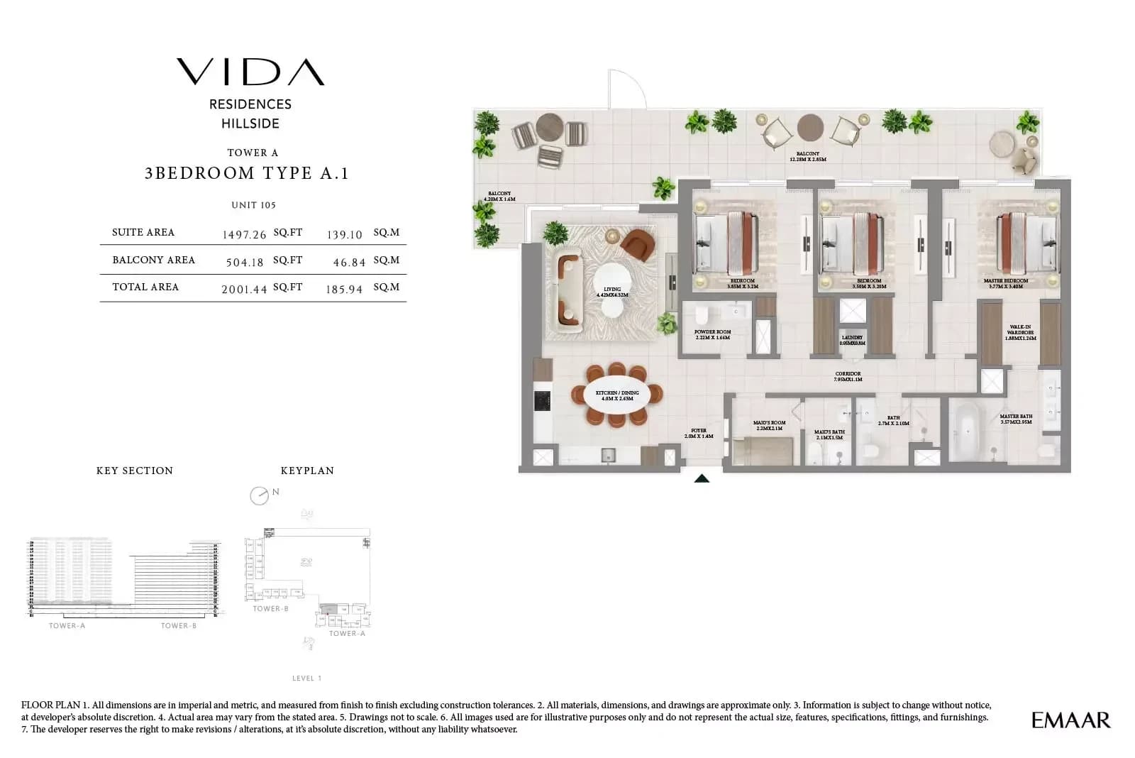 Vida Hillside — 3 Bedroom Apartment
